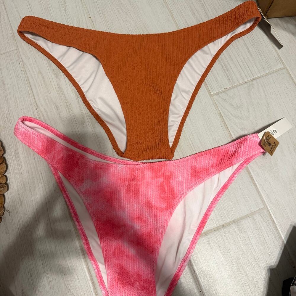 PINK Victoria’s Secret Bikini Bottom Bundle XXL NWT Pink Tie Dye & Orange